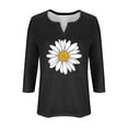 thumbnail image 4 of Utoimkio Women's V Neck 3/4 Sleeve Tops Casual Floral Print T Shirts Basic Blouse Tees Loose Fit Lightweight Tunic Shirts, 4 of 4