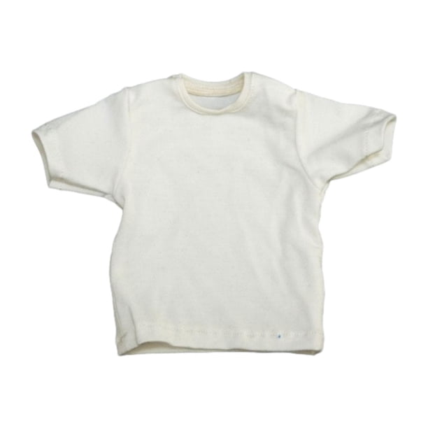 Camiseta de manga corta hecha a mano para muñecas en miniatura de 12 pulgadas (escala 1:6) Blanco