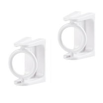 Hiroekza No-Drill 360° Rotating Shower Curtain Hooks - 2 Pack for Easy, Damage-Free Installation White