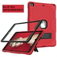 thumbnail image 6 of Jiahe Cover Case For iPad 9th/8th/7th Generation 10.2 inch,Shockproof Heavy Duty Rugged Drop proof Three Layer Protection Kickstand Case Cover,Red + Black, 6 of 7