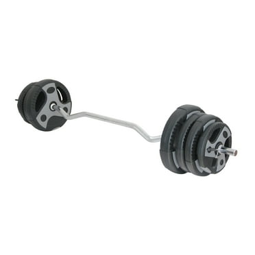 US Weight 60lb Curl Bar Weight Set with Spring Clips – Adjustable Workout Set for Home Gym
