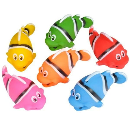 Fish Toy - Rhode Island Novelty - Rubber Bath Toys - CLOWN FISHES (Set of 6 Styles)
