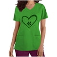 thumbnail image 3 of lcziwo 2025 Happy St. Patrick's Day Scrub Tops for Women Fashion Shamrock Graphic Tees Shirts Short Sleeve Nurse Uniform Tshirts with Pocket Green XL Todays Sales, 3 of 7