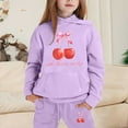 thumbnail image 2 of Byoo Toddler Girls Tracksuit Child Cherry Print Pullover Hoodie Sweatpants Sweatsuit Outfits, 2 of 4