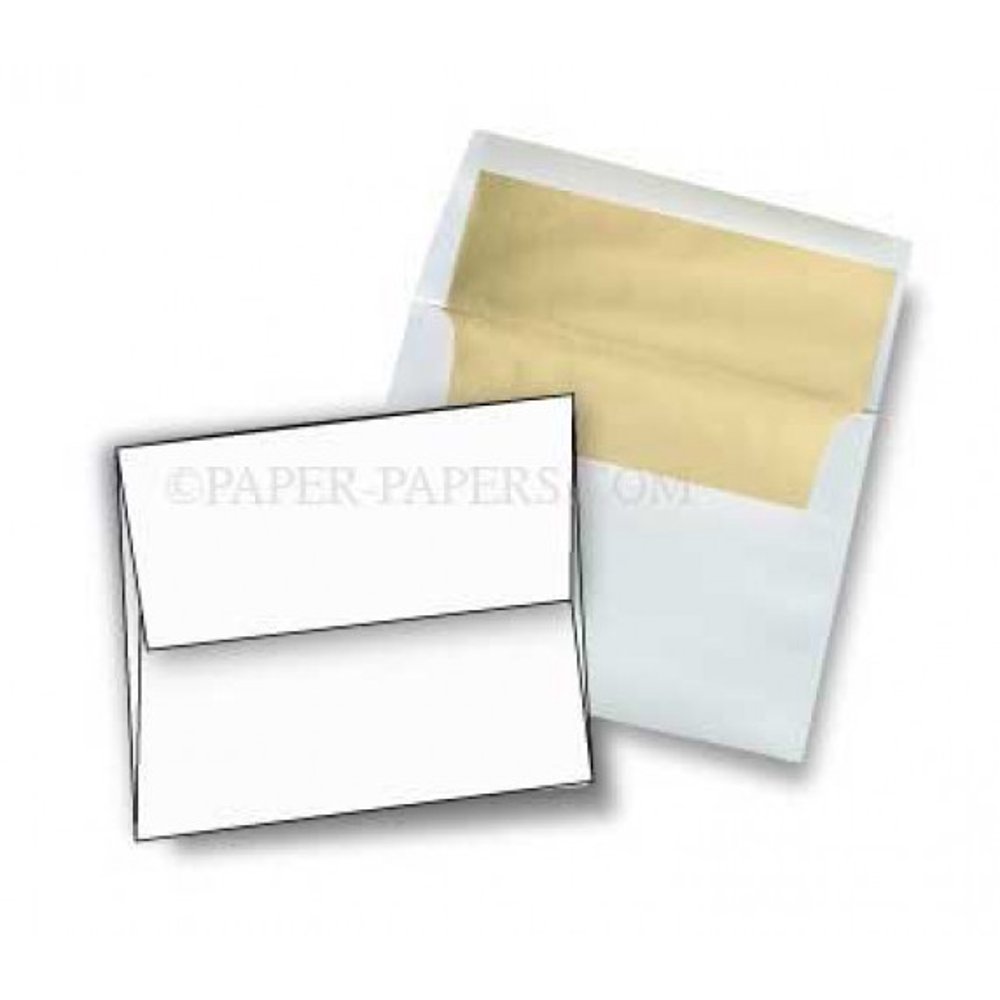 A2 FOIL LINED Envelopes White (60T) Envelopes with Gold Foil Lining