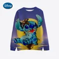 thumbnail image 4 of Sudadera con capucha de Disney Stitch para mujer, sudadera con capucha de patchwork, sudadera con estampado de rayas a la moda, camiseta de manga larga de otoño, 4 of 4