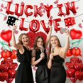 thumbnail image 4 of Decoraciones de despedida de soltera Lucky In Love, 46 unidades, láminas rojas en forma de corazón, 4 of 7