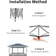 thumbnail image 2 of Garvee 13x13 Canopy Tent with Mosquito Netting, Pop Up Gazebo Tent Easy Setup with 4 Sand Bags, 3 Height Adjustable for Backyard Garden Patio, Navy Blue + Heather Gray, 2 of 9