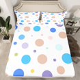 thumbnail image 2 of Manfei Kawaii Polka Dot Queen Sheet Sets,Rainbow Geometric Circles Flat Sheet,Brown Blue White Queen Fitted Sheet For Boys Kids,Microfiber Bedroom Decor,4 Pieces, 2 of 7