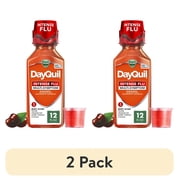 (2 pack) Vicks DayQuil Intense Flu Liquid, Daytime Flu Medicine for Adults, Cherry, 12 fl oz