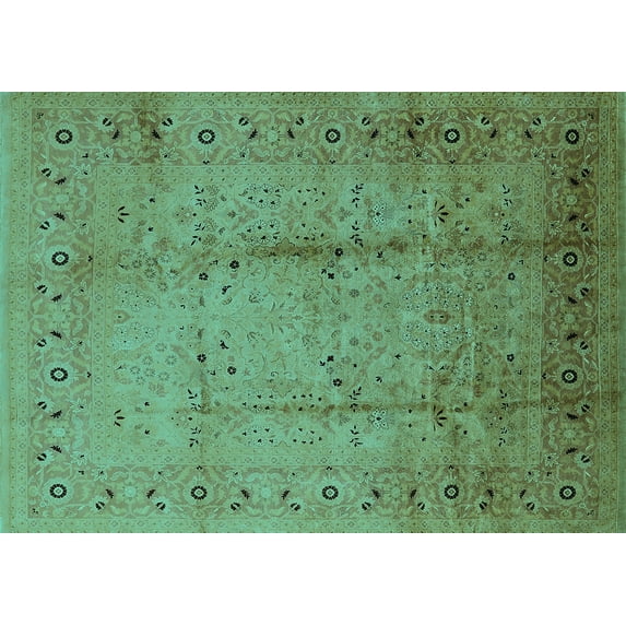 Ahgly Company Indoor Rectangle Oriental Turquoise Blue Industrial Area Rugs, 2' x 3'