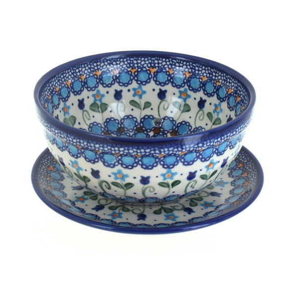 Blue Rose Polish Pottery Savannah Berry Bowl with Saucer