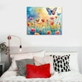 thumbnail image 5 of PIKWEEK Butterfly Canvas Wall Art Colorful Wildflower Wall Decor Watercolor Daisy Poppy Canvas Prints Pictures Ink Paintings Abstract Floral Poster Artwork for Bathroom Living Room Home Decorations, 5 of 5