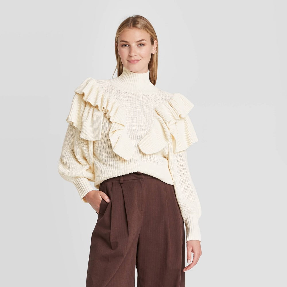 ivory mock turtleneck