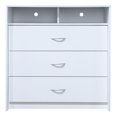 thumbnail image 1 of Hodedah 3-Drawer Engineered Wood Dresser with Open Shelf/Compartments - White, 1 of 7