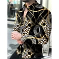 thumbnail image 4 of Chemise pour Homme Rétro Street 2024 Printemps/été Automne/hiver Mode Chemise pour Homme Imprimée 3D Manches Longues Haut à Boutons, 4 of 5