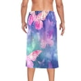 thumbnail image 2 of Butterflies Purple Bath Towel Wrap for Man Adjustable Shower Wrap Button Closure Body Towel for Sauna Gym, 2 of 7