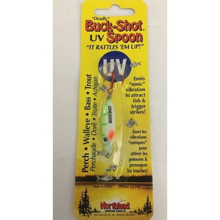 Northland Tackle BRUVS4-20 UV Buck Shot Rattle Spoon Glo. Perch 1/4 oz Lure
