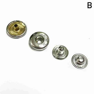 12.5mm Snap Fasteners 4 Parts S Spring Press Studs With Alloy Cap No-sew Snap  Buttons for Leathercraft, Jackets, Fabric Repair DIY Projects 