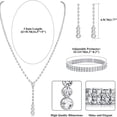 thumbnail image 3 of Nvzi Conjunto de joyería nupcial, collar de cristal, pulsera, pendientes, conjunto para novia, dama de honor, fiesta de graduación, conjunto de joyería, accesorios, B14, 3 of 4