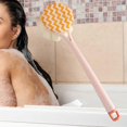 thumbnail image 2 of 2 en 1 cepillo de de mango largo para baño exfoliante para hombres y mujeres Cepillo de tela rosa Zulema cepillo, 2 of 8
