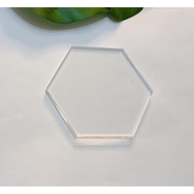 1/4" Thick Clear Acrylic Hexagon,HexagonAcrylic Coaster,Coaster Templates,Woodworking Router Template 2PCS