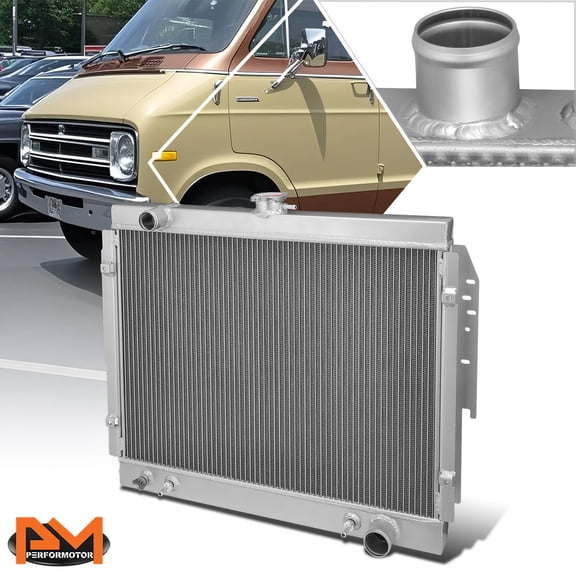 PM PERFORMOTOR 3-Row Aluminum Core Cooling Radiator for 70-79 Dodge Pickup Plymouth Trailduster