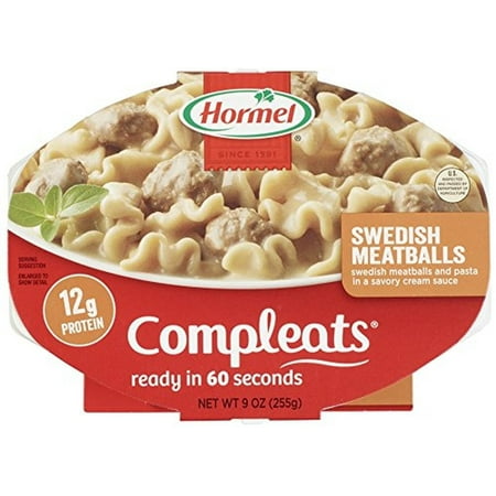 Hormel Compleats Swedish Meatballs with Pasta in Cream Sauce 9 Ounce (Best Frozen Swedish Meatballs)