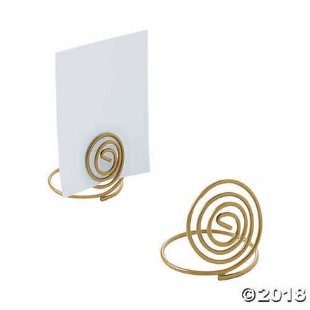 Table Card Holders - Small Gold Spiral Place Card Holders