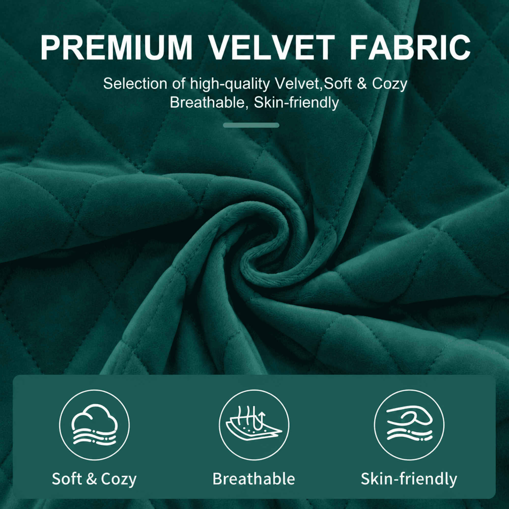 Leumius Upholstered Daybed with Trundle,Sturdy Wooden Bed Frame, Modern Diamond Grid Design for Bedroom Guest Room (Emerald)