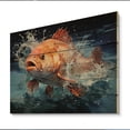 thumbnail image 2 of Designart "Catching Colorful Fish" Sports Print on Natural Pine Wood, 2 of 5