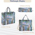 thumbnail image 6 of FORMRS Womens Corduroy Tote Bag Crossbody Shoulder Handbag with Pocket, Blue Floral Window, 6 of 7