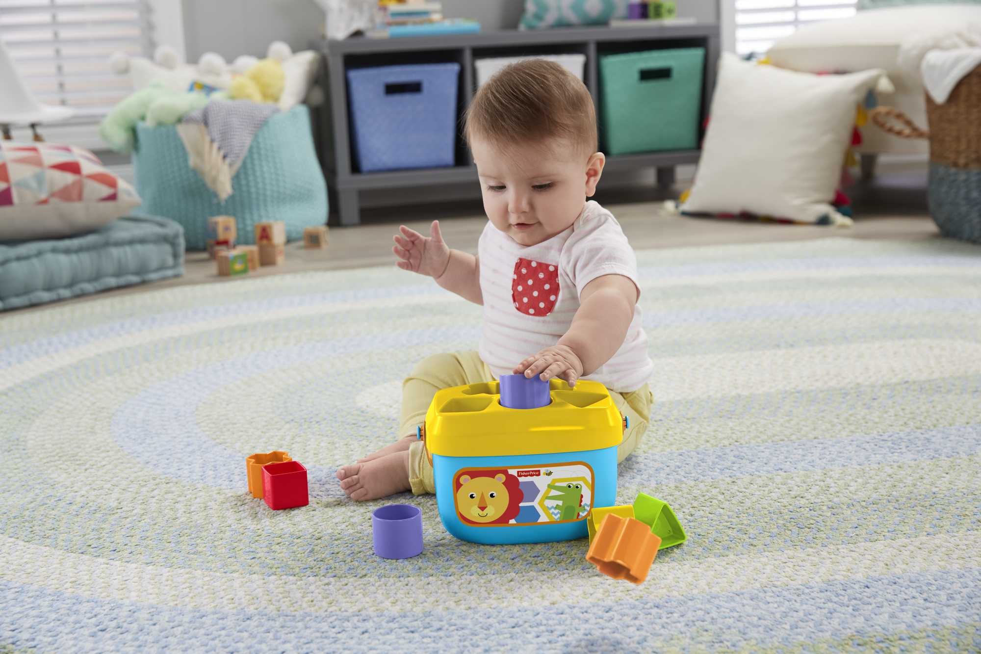Fisher-Price Baby’s First Blocks Shape Sorting Toy with Storage Bucket, 12 Pieces - image 3 of 7