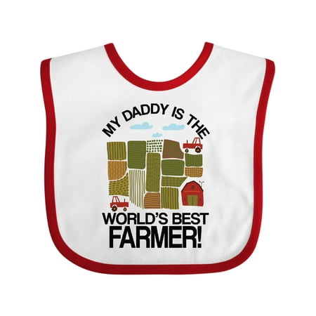 

Inktastic My Daddy is the Worlds Best Farmer Gift Baby Boy or Baby Girl Bib