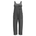 thumbnail image 5 of Chuancc Women's Casual Loose Overalls Jumpsuits One Piece Sleeveless Wide Leg Long Pant Rompers With Pockets Dark Gray XL, 5 of 6
