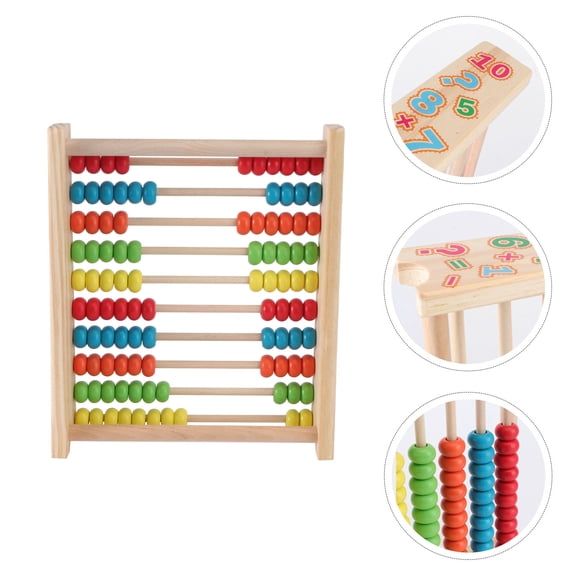 HEANUJJ 1-Pack Wooden Abacus Toy for Kids Educational Learning and Logical Thinking Development