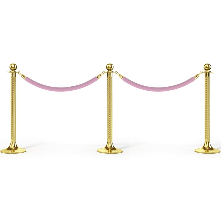 Uxcell 5.9 Feet Pink Velvet Stanchion Rope, Crowd Control Barrier