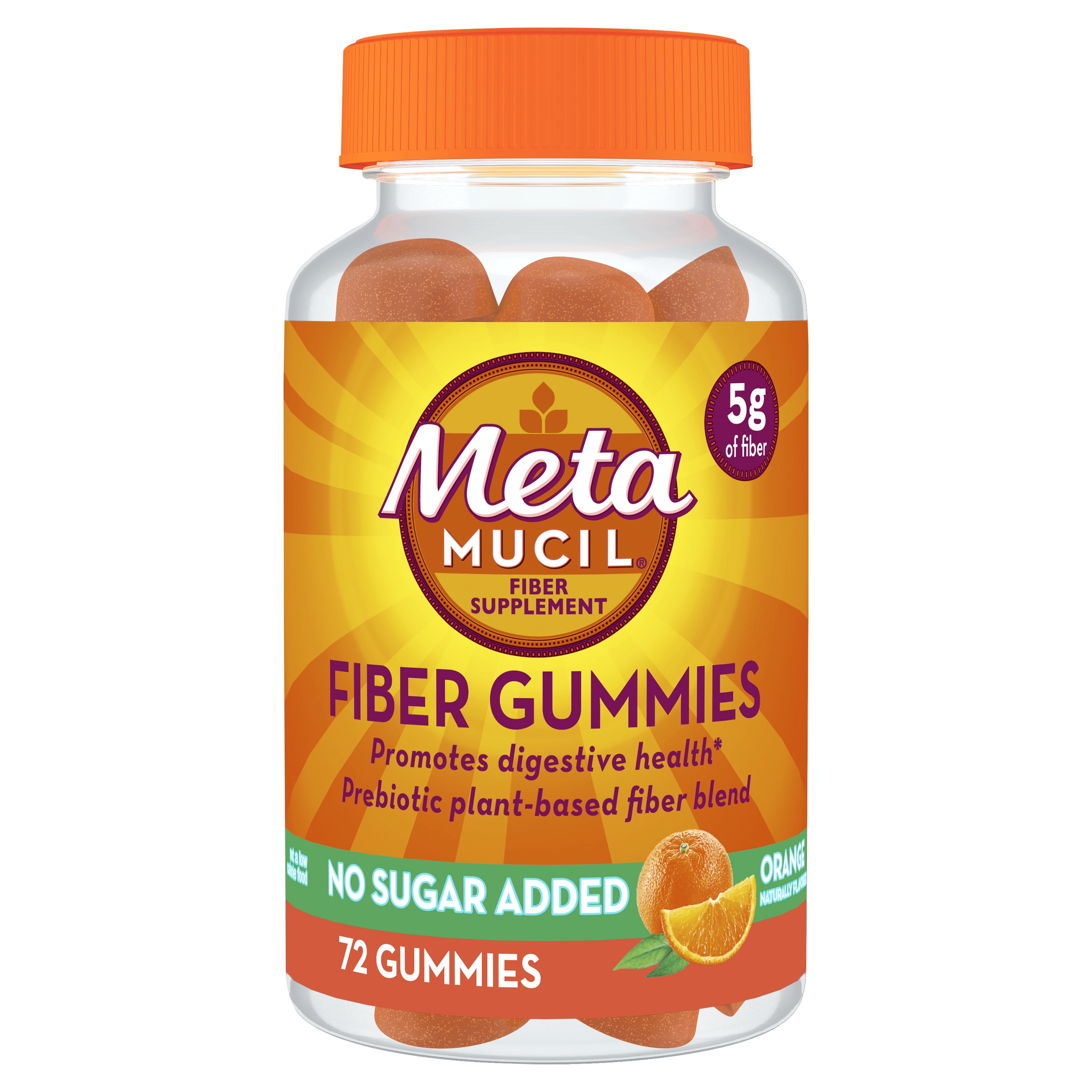 Metamucil Fiber Supplement Gummies Orange Flavor 72 Ct Walmart 