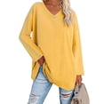 thumbnail image 2 of Blusa de mujer Ticfox Jersey de Oficina Manga Larga Color Puro, 2 of 6