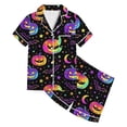 thumbnail image 4 of JAJAHO Girls Halloween Pajamas Short Sleeve Sleepwear Spooky Button Down 2 Piece Pjs For Kids 3-14Y, 4 of 4