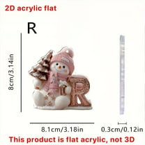 chaungfeng 3.14 Inches 2D Flat Acrylic Christmas Pendant, 26 Letters Personalized Snowman Ornament, Tree Hanging Decor, for Tree, Party, Festival Display, Gift Giving, Car Rearview