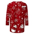 thumbnail image 4 of Mifsaly Plus Size Merry Christmas Santa T-Shirt Women 3/4 Sleeve Holiday Shirts Xmas Festival Tops Crewneck Loose Casual Pullover Vacation Party Blouse Gifts, 4 of 5