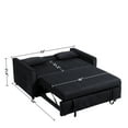 thumbnail image 4 of 3-in-1 Velvet Pull-Out Sleeper Sofa Bed with Armrests, Storage Pockets, and 2 Pillows, Adjustable Backrest, Convertible Sofa Couch for Living Room or Bedroom, Modern Design, Black, 4 of 9
