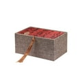 thumbnail image 1 of Qarigey Caja de joyería de lino y algodón, patrón de caligrafía Rectangular portátil, contenedor de colección decorativo colorido Ropa, zapatos y accesorios Miscelánea gris rojo Qarigey  AP017910-01, 1 of 6