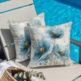 thumbnail image 2 of Throw Pillow Covers, Blue Spring Floral 16x16 Pillow Covers for Couch/Sofa/Bed, Summer Botanical Elegant Vintage Decorative Square Linen Cushion Pillowcase for Home Decor, 2 of 9