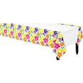 thumbnail image 2 of Hibiscus White Tropical Flowers Summer Luau Party Decoration Plastic Tablecover, 2 of 2