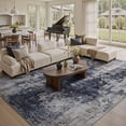 thumbnail image 4 of VUNATE 6'x9' Area Rugs for Living Room Washable Rugs Modern Abstract Distressed Indoor Rug Carpet Soft Fluffy Large Area Rugs for Bedroom Dining Room Office Foldable Nonslip Rug Blue, 4 of 7