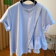 thumbnail image 3 of yillto Women Short Sleeve Tops Fashion Loose Blouses Fall Trendy Dressy Casual Shirts for Womens S-5XL, 3 of 7