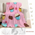 thumbnail image 5 of Pink Dessert Blanket Soft Cozy Warm Throw Blanket for Couch, Plush Fuzzy Flannel Fleece Blankets for Sofa, Modern Art Cute Watercolor Bed Blankets Lightweight Gifts for Women, 30"x40", 5 of 9