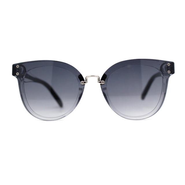 Lunettes de Soleil Rétro Hipster Sans Monture avec Pont en Métal Transparent Fumée